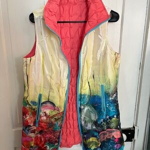 Colorful Reversible Vest with Floral Design